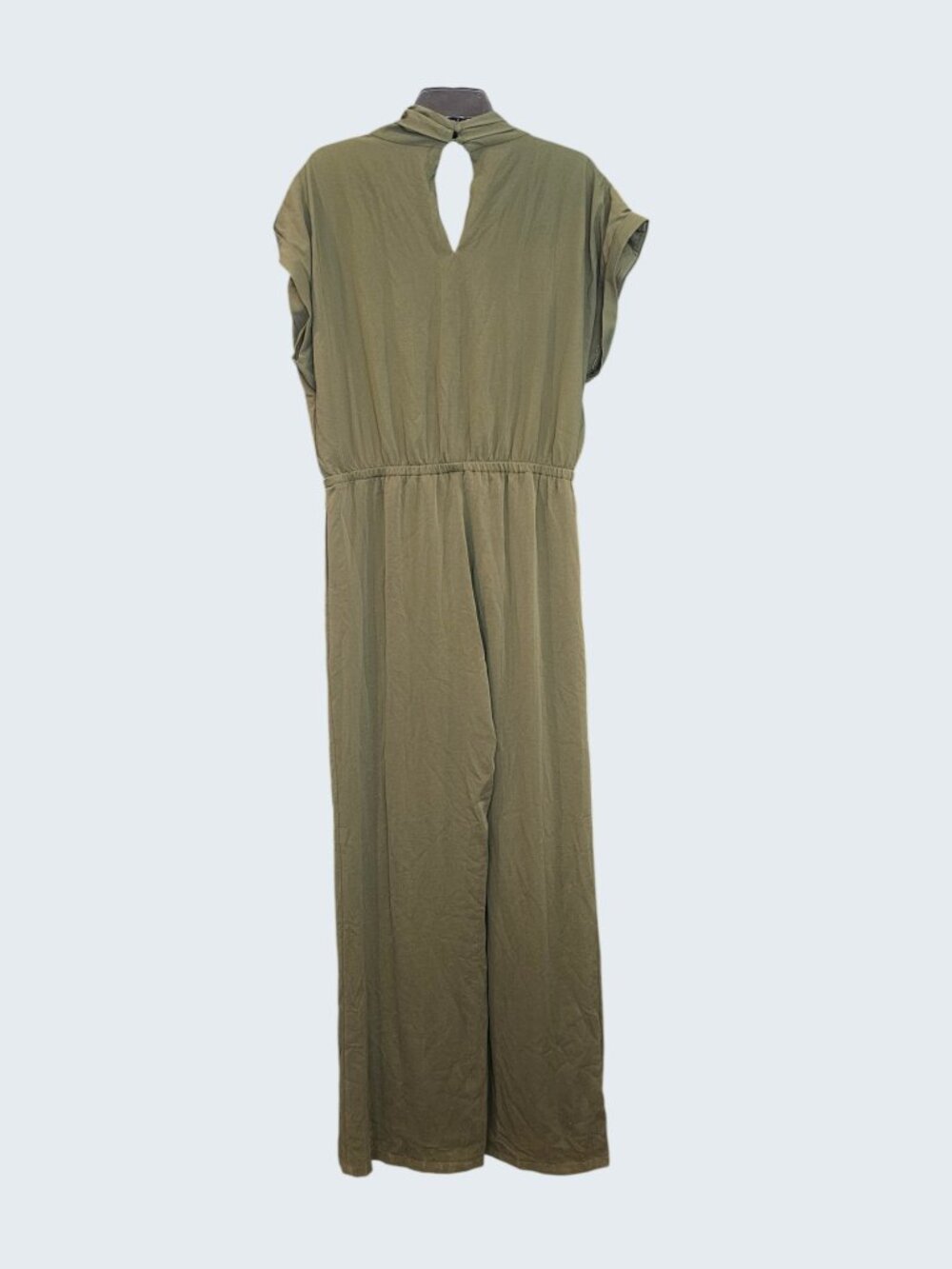 Lulu's Undeniable Success Olive Green Short Sleeve Wide-Leg Jumpsuit - Picture 10 of 11